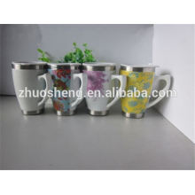 2015 new product BPA free bulk buy from china double wall porcelain mug, ceramic mug, mug for sublimation with handle